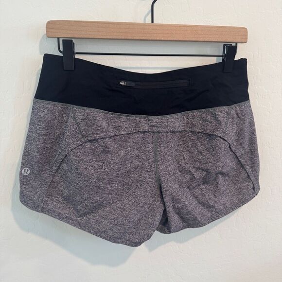 Lululemon Run Times Shorts Heather Lux Multi Black Gray - Picture 1 of 4